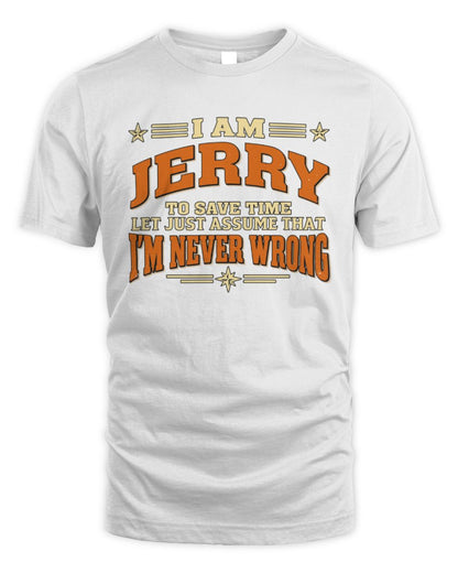 I'm Name Let's Just Assume I'm Never Wrong Retro Shirt JERRY M1-64 / Unisex Standard T-Shirt / white