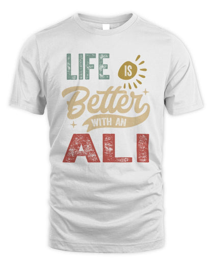Life Is Better With a Name Personalized Retro T-Shirt ALI-48 / Unisex Standard T-Shirt / white