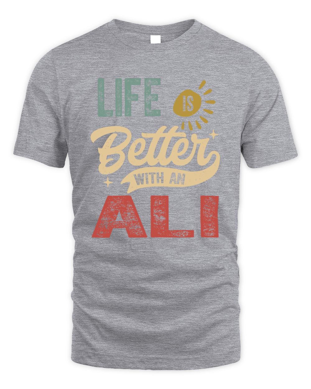 Life Is Better With a Name Personalized Retro T-Shirt ALI-48 / Unisex Standard T-Shirt / sport grey