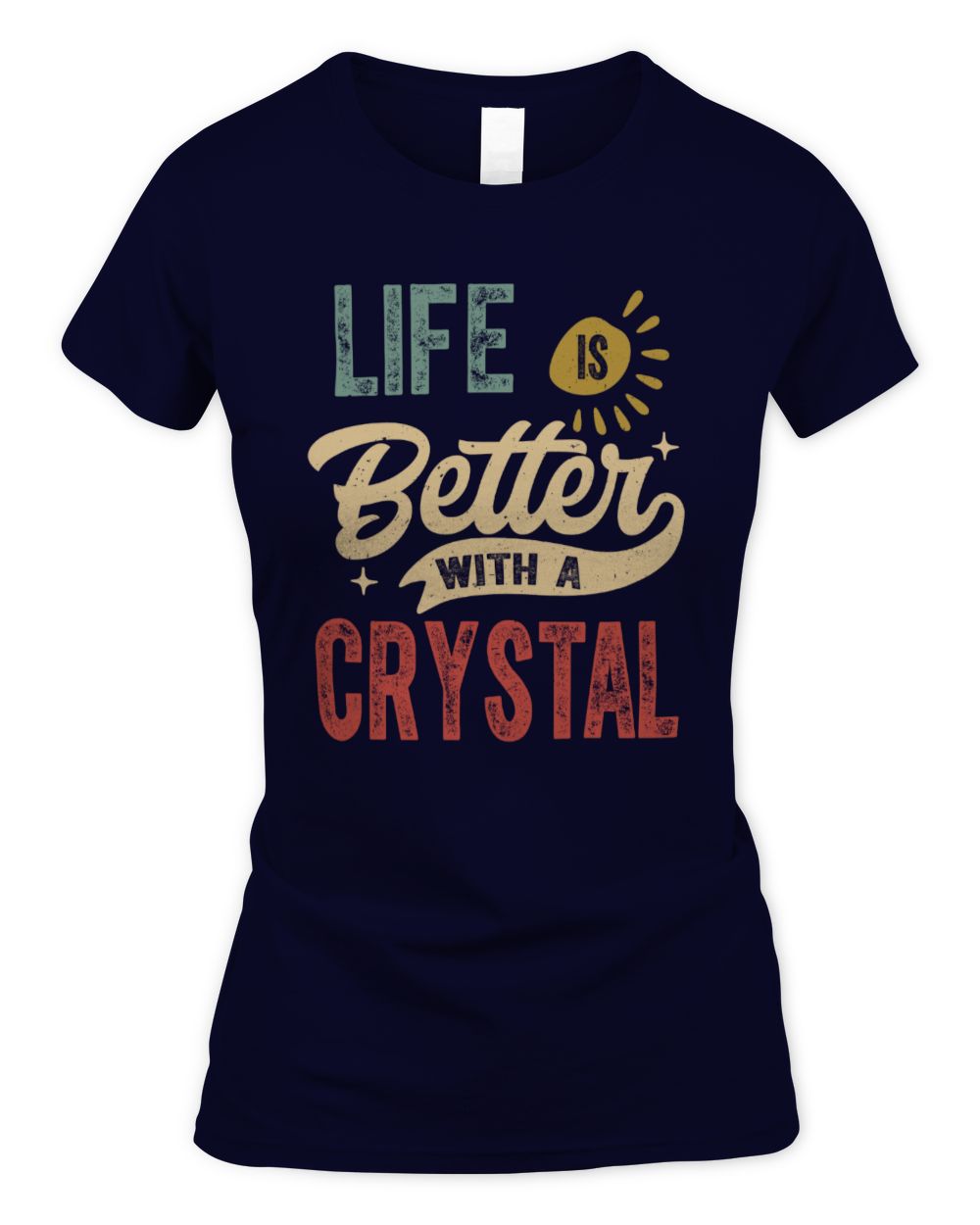 Life Is Better With a Name Personalized Retro T-Shirt CRYSTAL-48 / Women's Standard T-Shirt / navy