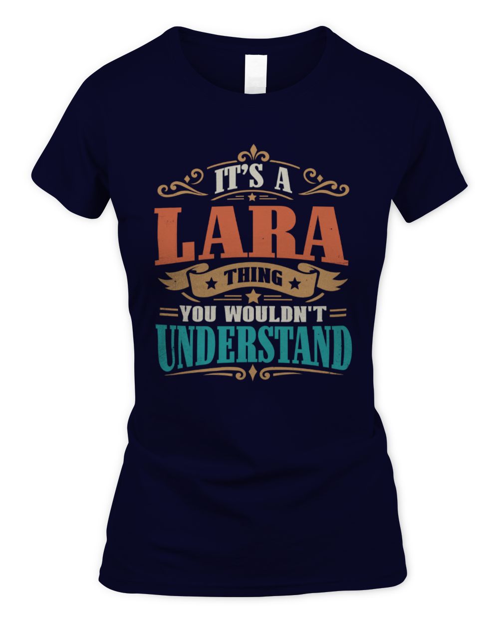It’s a Name Thing Personalized Retro T-Shirt LARA M1-47 / Women's Standard T-Shirt / navy
