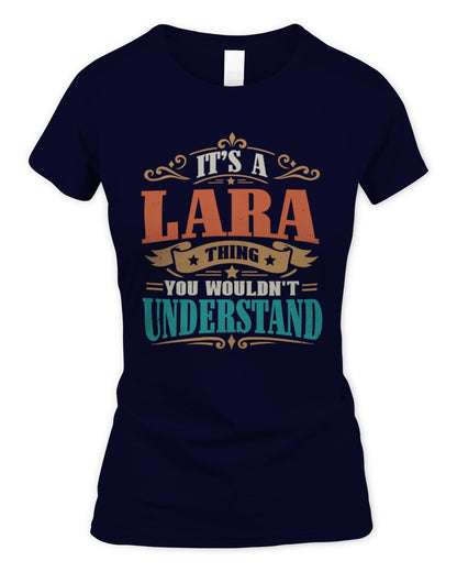 It’s a Name Thing Personalized Retro T-Shirt LARA M1-47 / Women's Standard T-Shirt / navy