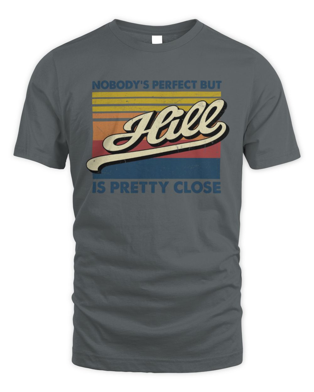 Nobody's Perfect But Your Name Is Pretty Close Retro Shirt HILL M1-65 / Unisex Standard T-Shirt / charcoal