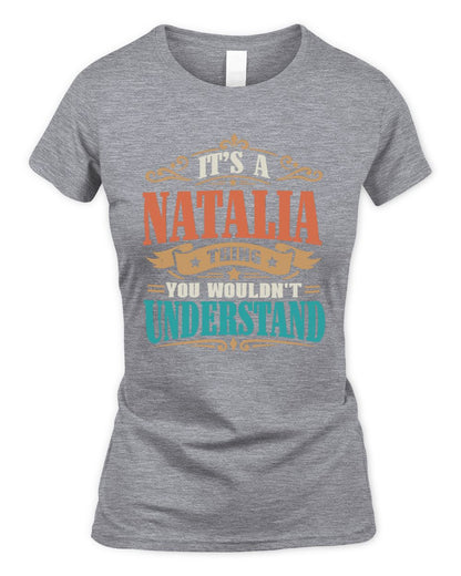 It’s a Name Thing Personalized Retro T-Shirt NATALIA M1-47 / Women's Standard T-Shirt / sport grey