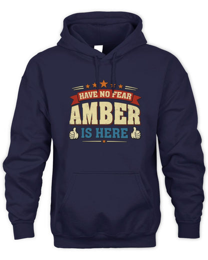Have No Fear Your Name Is Here Cool Graphic T-Shirt AMBER M1-71 / Unisex Hoodie / navy