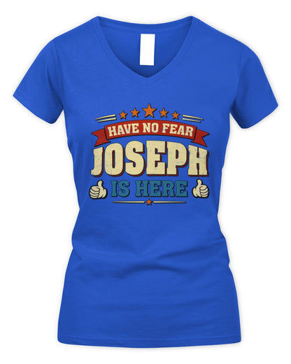 Have No Fear Your Name Is Here Cool Graphic T-Shirt JOSEPH M1-71 / Women's V-Neck T-Shirt / royal