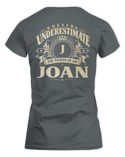 Never Underestimate Your Name Luxury Logo Shirt JOAN M1-63 / Women's Standard T-Shirt / charcoal