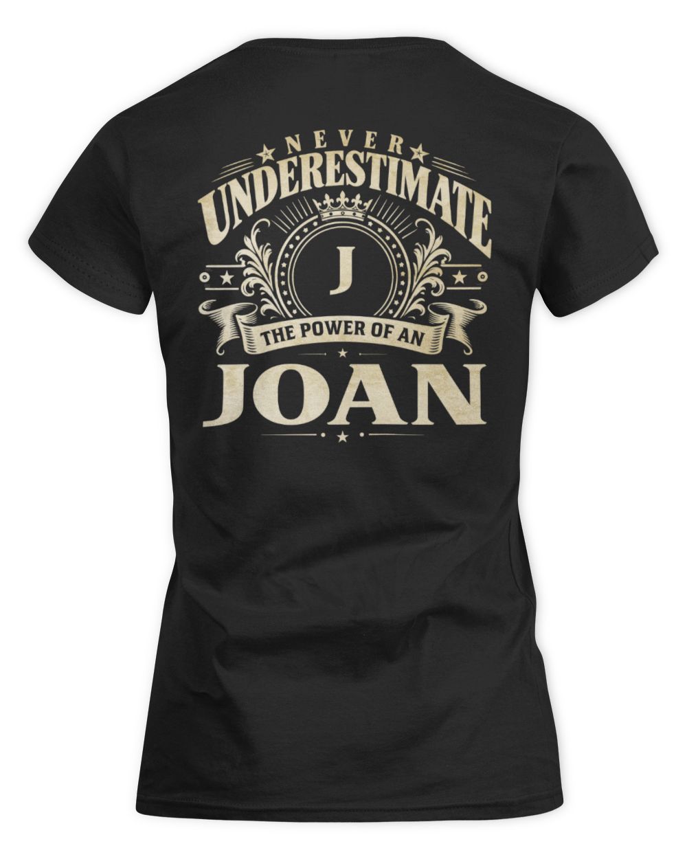 Never Underestimate Your Name Luxury Logo Shirt JOAN M1-63 / Women's Standard T-Shirt / black