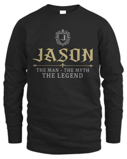 The Man The Myth The Legend Western Shirt JASON M1-78 / Men's Long Sleeved T-Shirt / black