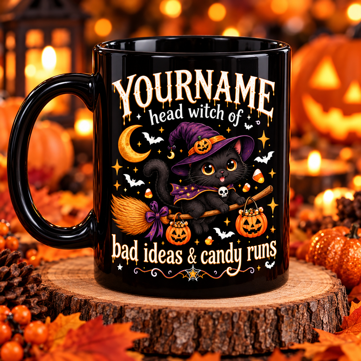 Your Name Head Witch Of Bad Ideas & Candy Runs - Personalized Mug