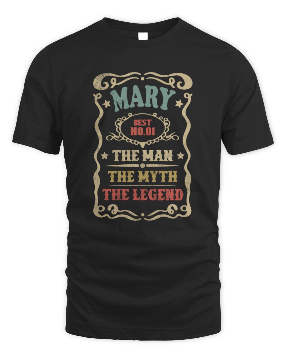 The Man The Myth The Legend Vintage Gold Wine Shirt MARY M1-52 / Unisex Standard T-Shirt / black