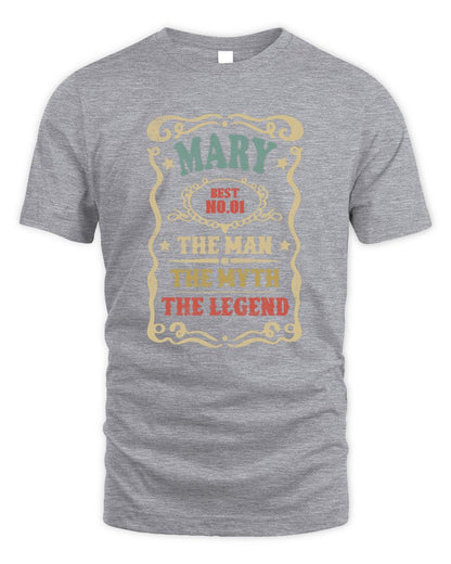 The Man The Myth The Legend Vintage Gold Wine Shirt MARY M1-52 / Unisex Standard T-Shirt / sport grey