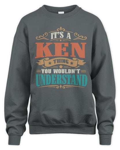 It’s a Name Thing Personalized Retro T-Shirt KEN M1-47 / Unisex Sweatshirt / charcoal