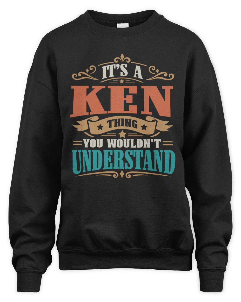 It’s a Name Thing Personalized Retro T-Shirt KEN M1-47 / Unisex Sweatshirt / black
