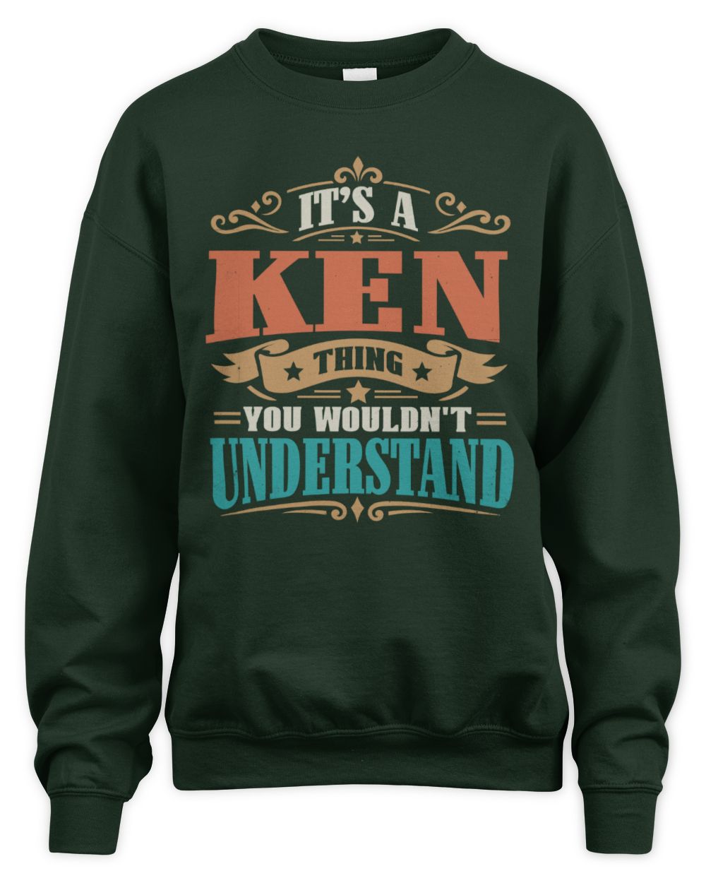 It’s a Name Thing Personalized Retro T-Shirt KEN M1-47 / Unisex Sweatshirt / forest green