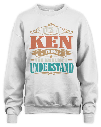 It’s a Name Thing Personalized Retro T-Shirt KEN M1-47 / Unisex Sweatshirt / white
