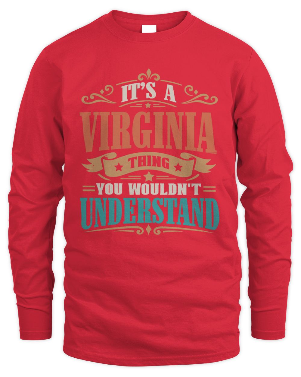 It’s a Name Thing Personalized Retro T-Shirt VIRGINIA M1-47 / Men's Long Sleeved T-Shirt / red
