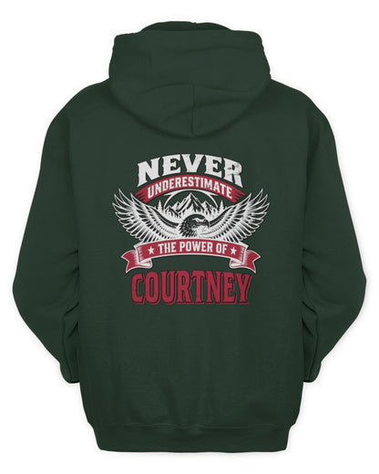 Never Underestimate Your Name Eagle Mountain Shirt COURTNEY M1-61 / Unisex Hoodie / forest green