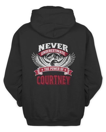 Never Underestimate Your Name Eagle Mountain Shirt COURTNEY M1-61 / Unisex Hoodie / black