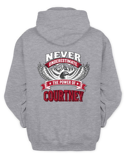 Never Underestimate Your Name Eagle Mountain Shirt COURTNEY M1-61 / Unisex Hoodie / sport grey