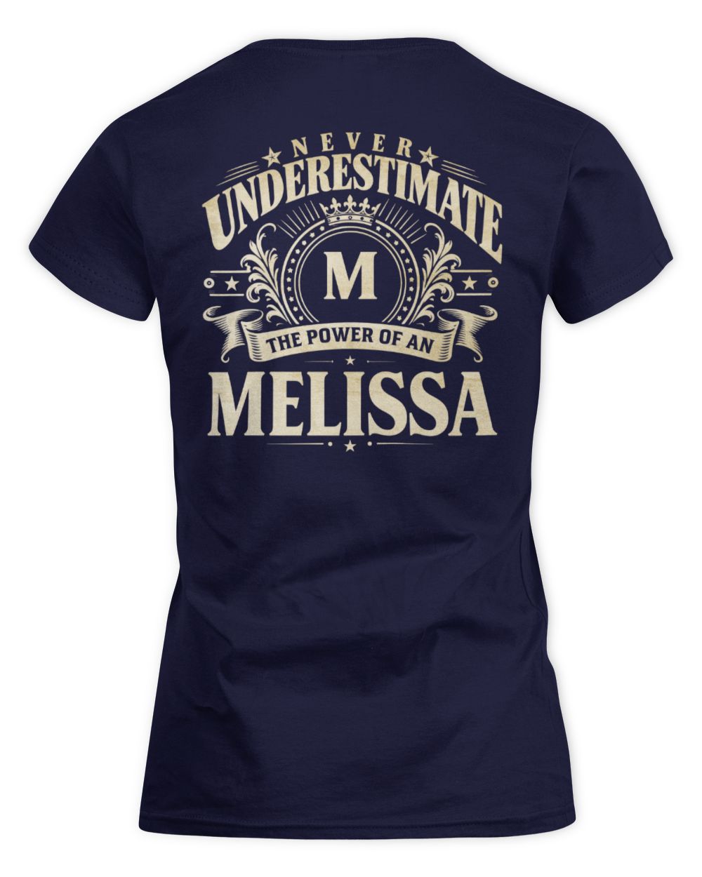 Never Underestimate Your Name Luxury Logo Shirt MELISSA M1-63 / Women's Standard T-Shirt / navy