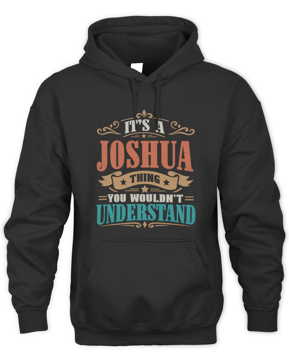 It’s a Name Thing Personalized Retro T-Shirt JOSHUA M1-47 / Unisex Hoodie / black