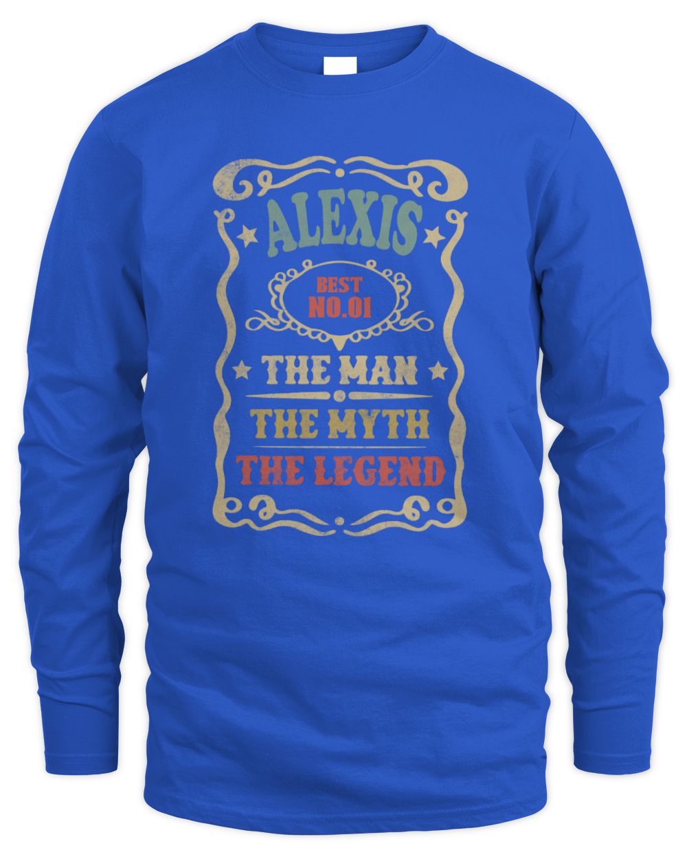 The Man The Myth The Legend Vintage Gold Wine Shirt ALEXIS M1-52 / Men's Long Sleeved T-Shirt / royal