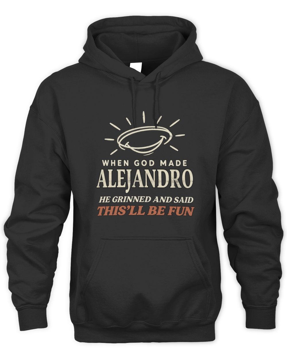 When God Made Your Name Funny Western T-Shirt T-Shirt ALEJANDRO M1-S82 / Unisex Hoodie / black