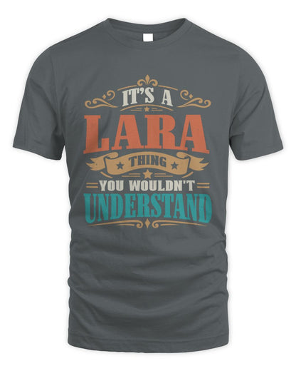 It’s a Name Thing Personalized Retro T-Shirt LARA M1-47 / Unisex Standard T-Shirt / charcoal