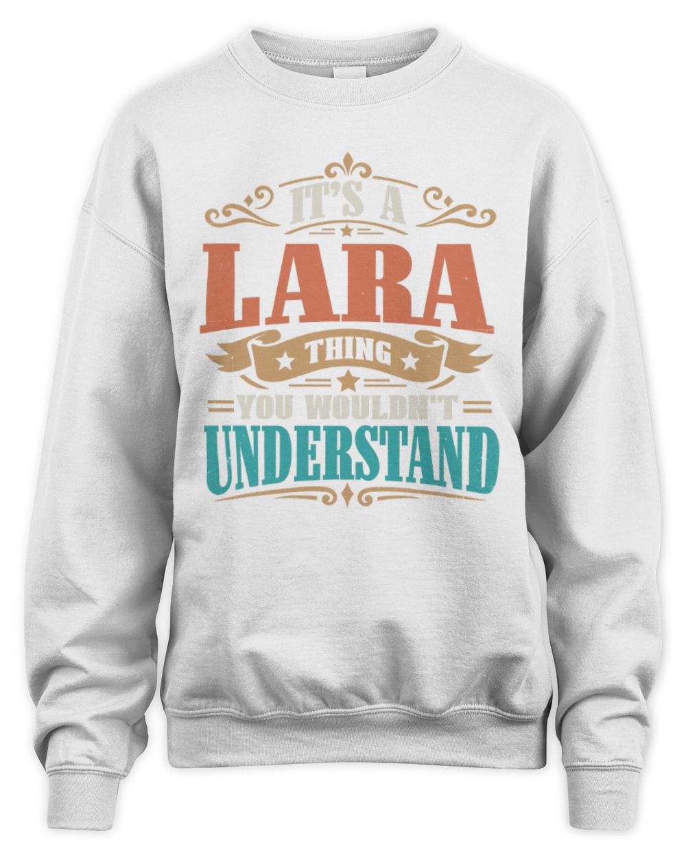 It’s a Name Thing Personalized Retro T-Shirt LARA M1-47 / Unisex Sweatshirt / white