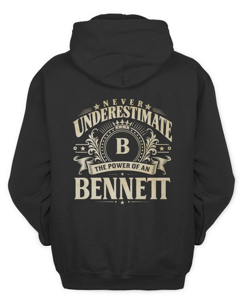 Never Underestimate Your Name Luxury Logo Shirt BENNETT M1-63 / Unisex Hoodie / black