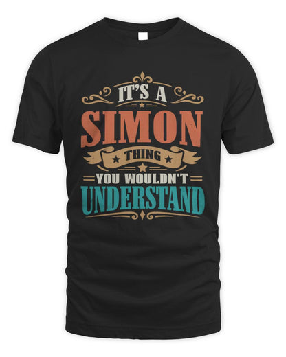 It’s a Name Thing Personalized Retro T-Shirt SIMON M1-47 / Unisex Standard T-Shirt / black