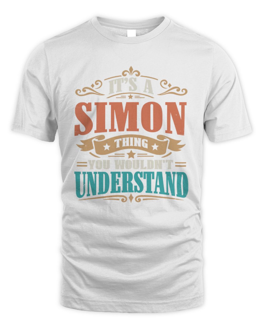 It’s a Name Thing Personalized Retro T-Shirt SIMON M1-47 / Unisex Standard T-Shirt / white