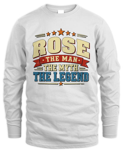 The Man The Myth The Legend Ribbon Vintage T-Shirt ROSE M1-56 / Men's Long Sleeved T-Shirt / white