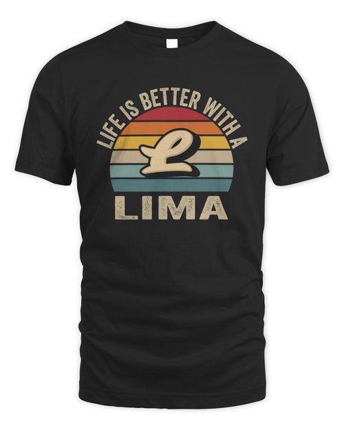 Life Is Better with Name Vintage Sun Shirt LIMA M1-50 / Unisex Standard T-Shirt / black