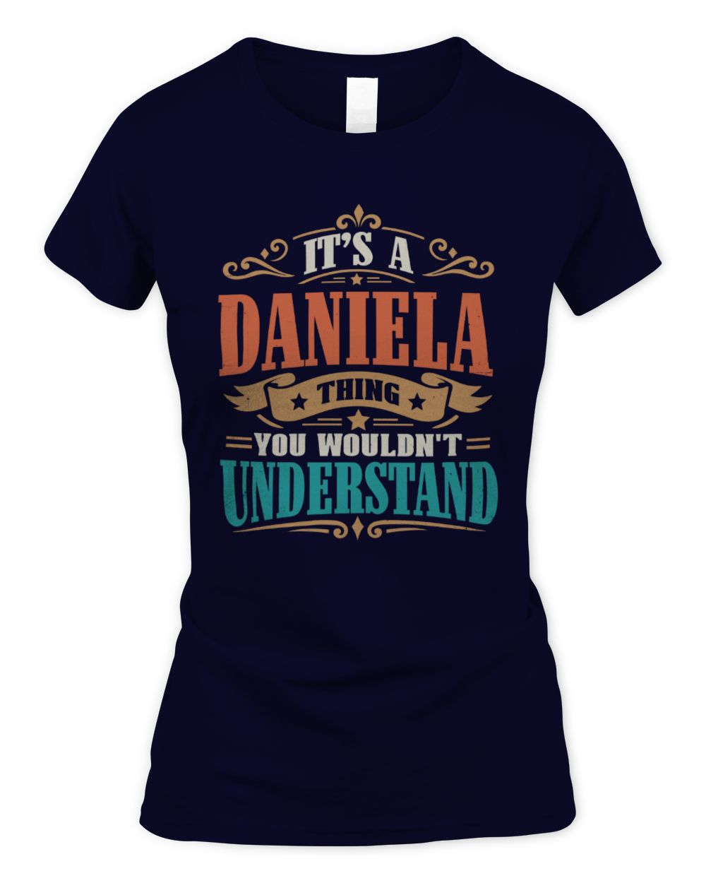 It’s a Name Thing Personalized Retro T-Shirt DANIELA M1-47 / Women's Standard T-Shirt / navy