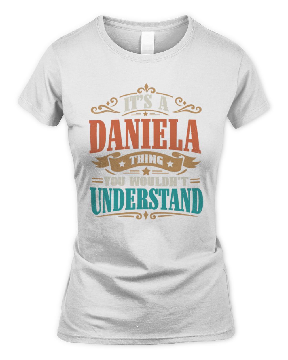 It’s a Name Thing Personalized Retro T-Shirt DANIELA M1-47 / Women's Standard T-Shirt / white