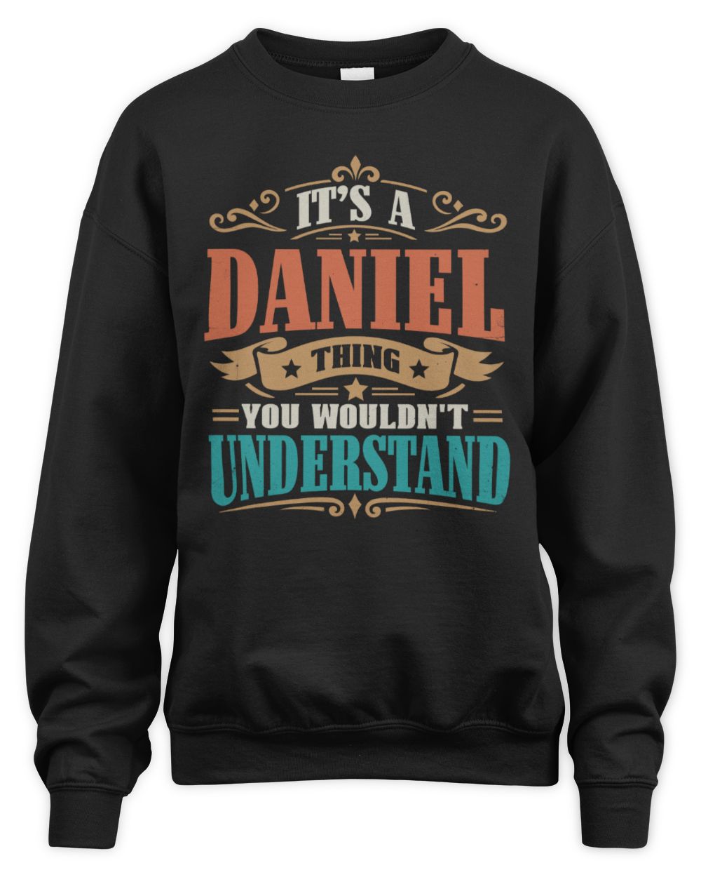 It’s a Name Thing Personalized Retro T-Shirt DANIEL M1-47 / Unisex Sweatshirt / black