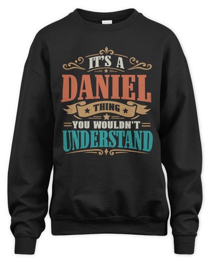 It’s a Name Thing Personalized Retro T-Shirt DANIEL M1-47 / Unisex Sweatshirt / black