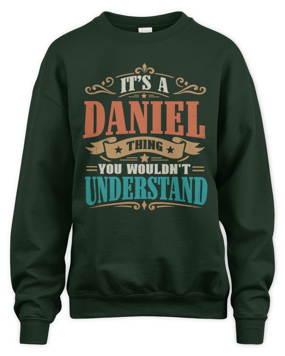 It’s a Name Thing Personalized Retro T-Shirt DANIEL M1-47 / Unisex Sweatshirt / forest green