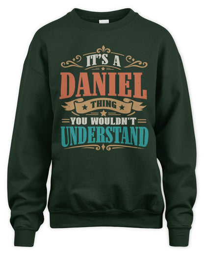 It’s a Name Thing Personalized Retro T-Shirt DANIEL M1-47 / Unisex Sweatshirt / forest green