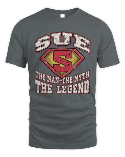 The Man The Myth The Legend Superman Graphic T-Shirt SUE M1-74 / Unisex Standard T-Shirt / charcoal