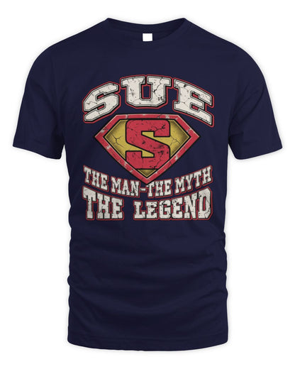 The Man The Myth The Legend Superman Graphic T-Shirt SUE M1-74 / Unisex Standard T-Shirt / navy