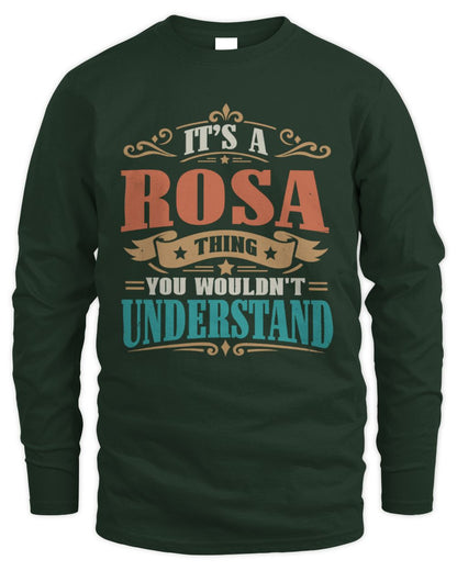 It’s a Name Thing Personalized Retro T-Shirt ROSA M1-47 / Men's Long Sleeved T-Shirt / forest green