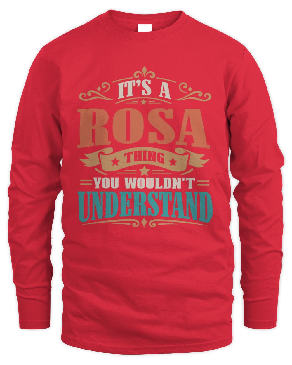 It’s a Name Thing Personalized Retro T-Shirt ROSA M1-47 / Men's Long Sleeved T-Shirt / red