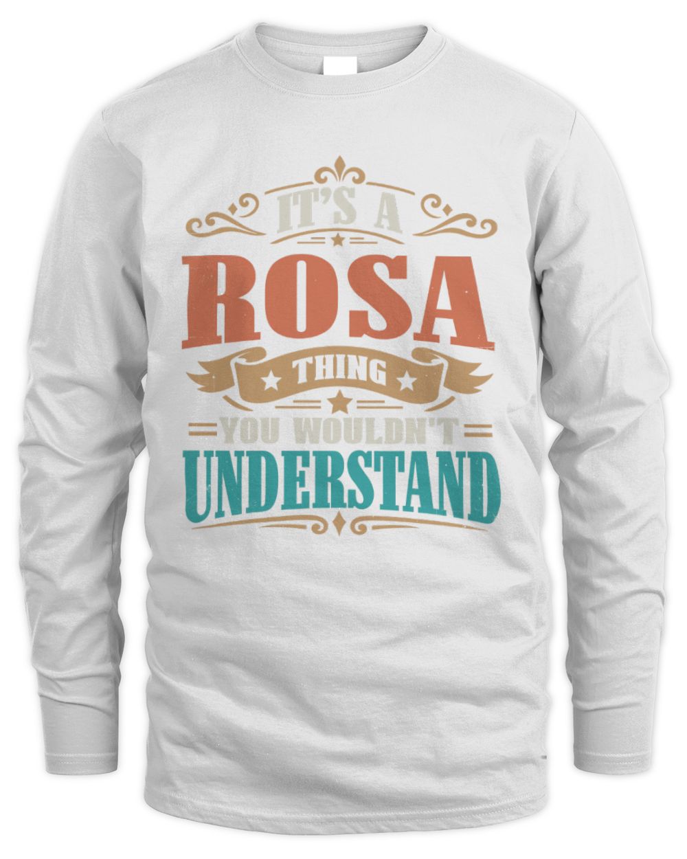 It’s a Name Thing Personalized Retro T-Shirt ROSA M1-47 / Men's Long Sleeved T-Shirt / white