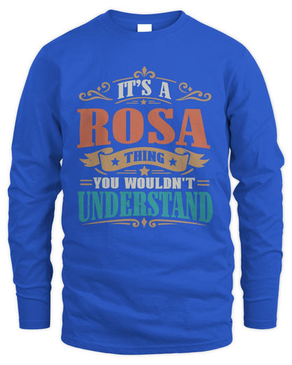 It’s a Name Thing Personalized Retro T-Shirt ROSA M1-47 / Men's Long Sleeved T-Shirt / royal