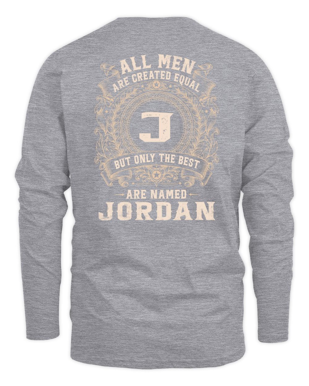 All Men Are Created Equal Cool Logo Shirt JORDAN M1-60 / Men's Long Sleeved T-Shirt / sport grey