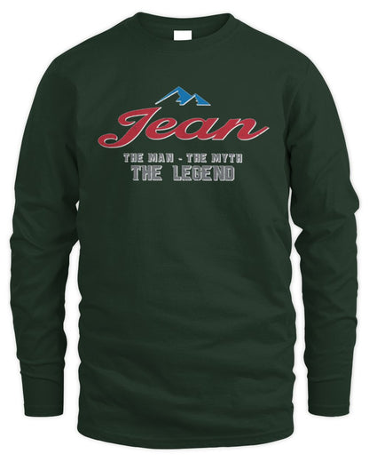 The Man The Myth The Legend Coors Light Beer T-Shirt JEAN M1-S84 / Men's Long Sleeved T-Shirt / forest green