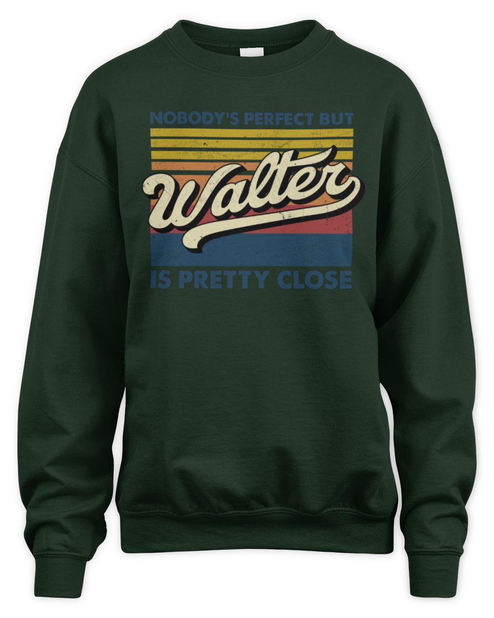 Nobody's Perfect But Your Name Is Pretty Close Retro Shirt WALTER M1-65 / Unisex Sweatshirt / forest green